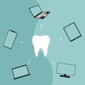 tooth icon. Dentistry vector illustration. Book an appointment with a dentist. Illustration of a tooth Royalty Free Stock Photo